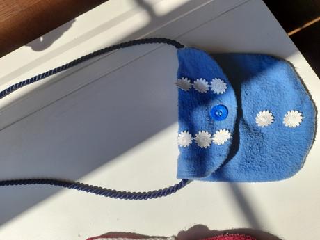 Taštička šitá pro holčičku modrá,