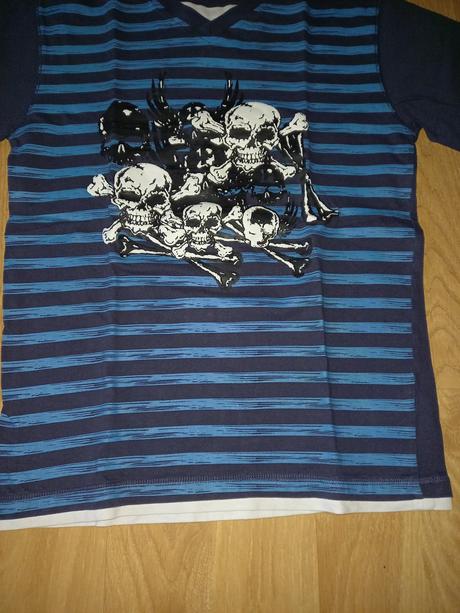 Pruhované tričko skulls 140/152, matalan,140