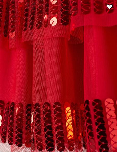 Červená tylová sukně s flitry h&m, h&m,134