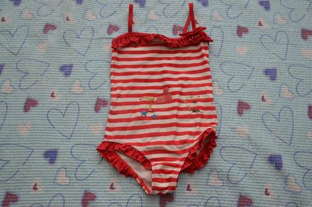 Červené pruhované plavky s kanýry, disney,116