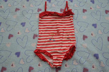 Červené pruhované plavky s kanýry, disney,116