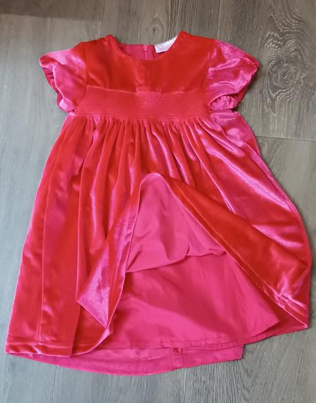 Červené vánoční sametové šaty, so cute, vel.98, 98