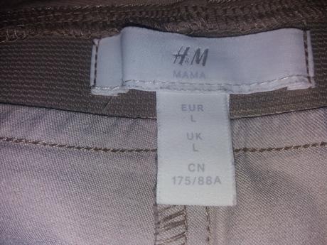 Slabší béžové těhotenské kalhoty h&m vel. l/xl, h&m,xl