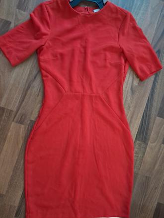 Červené pouzdrove saty, h&m,36
