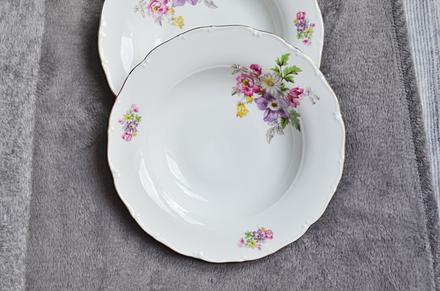 Hluboké talíře zdobené zlatem sada, 