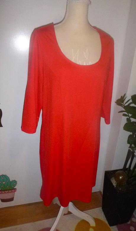 Červené šaty projmuté - vel.l-xl, l