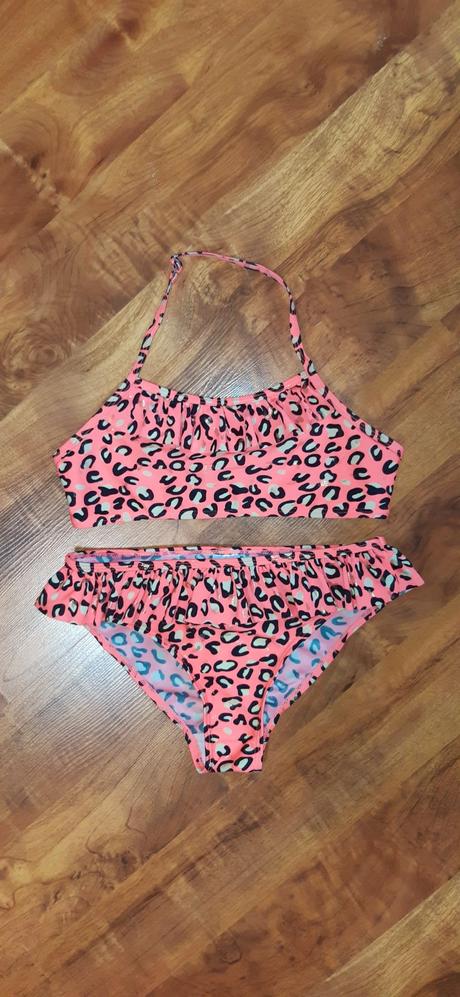 Dívčí dvoudílné plavky primark 140 leopardí vzor s, primark,140