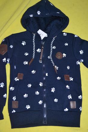 Oteplená mikina s ťapkami v.128-158, 128 / 146 / 158