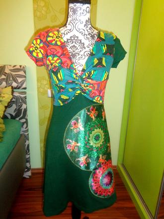 Lahvově zelené šaty desigual, desigual,s