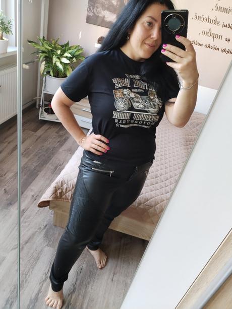 Dámské koženkové kalhoty vel m 38, kik,m