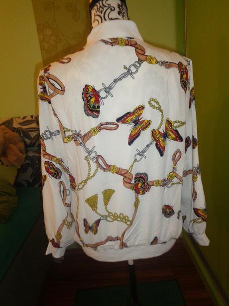 Luxusní slabší bunda s motýly, m