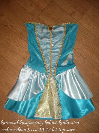 Karneval kostým šaty ledové království 10-12 let,