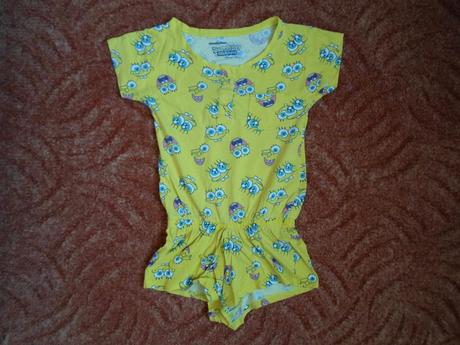 Žlutý letní overal overálek sponge bob, primark,128
