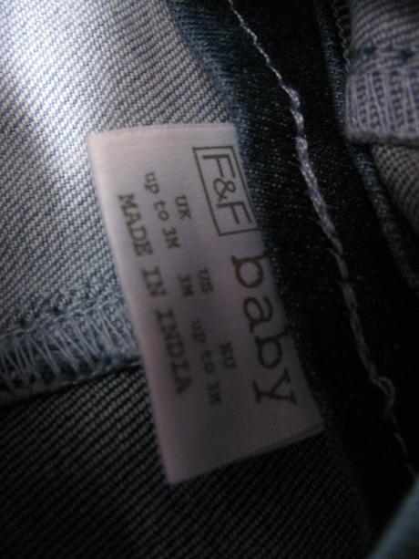 Džínová elastická šatovka v.2-3 měs., f&f,62