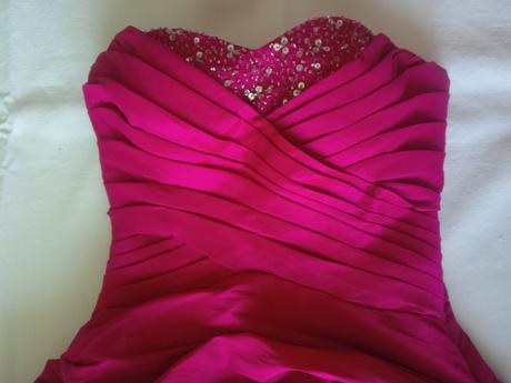 Malinové sytě růžové společenské šaty, xs