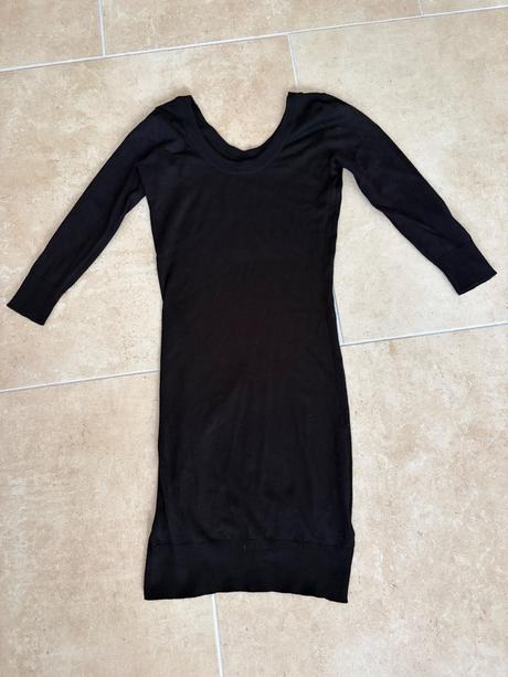 Dlouhé pletené šaty h&m, velikost xs, černé, h&m,xs