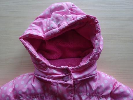 Zimní růžová bunda s puntíky, vel. 92, funky diva,92