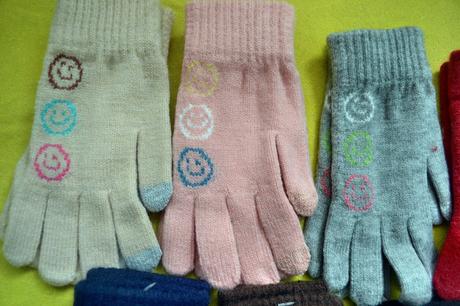 Moderní strečové teplé rukavice,dotykové na mobil, 158 / l / m / s / xs