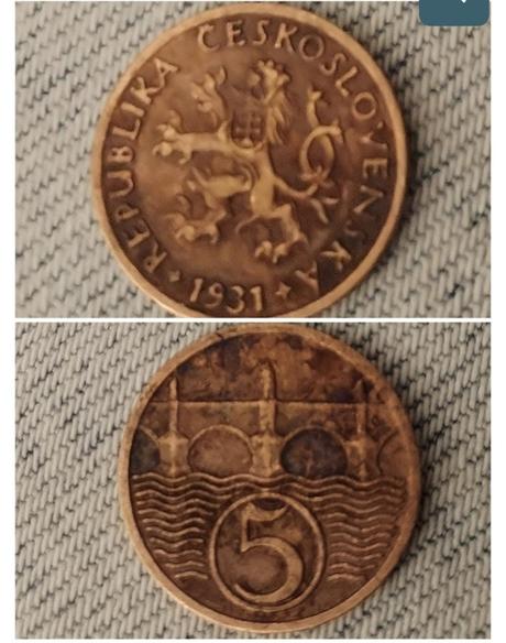Historické 5ti a 10ti haléře 1922-1938,