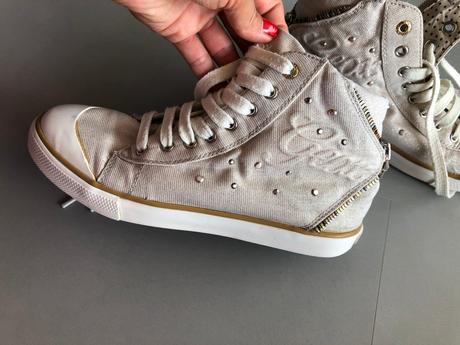 Sneakers geox vel. 36 zipy béžová třpyt kotníkové, geox,36