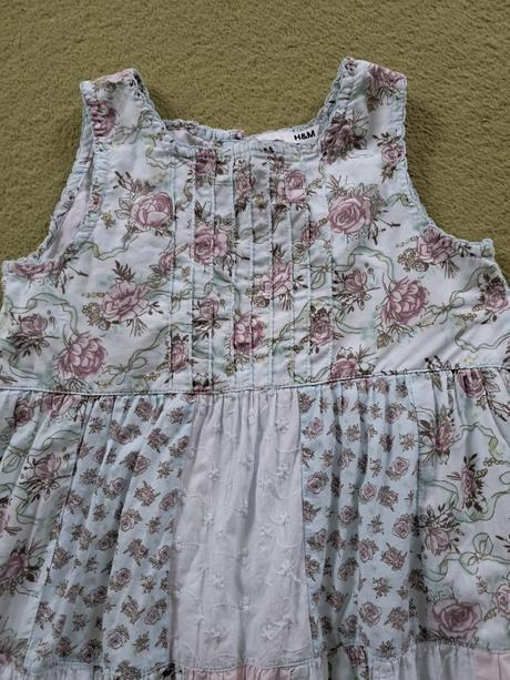 Dívčí letní bavlněné šaty, vel. 116/122, h&m,122