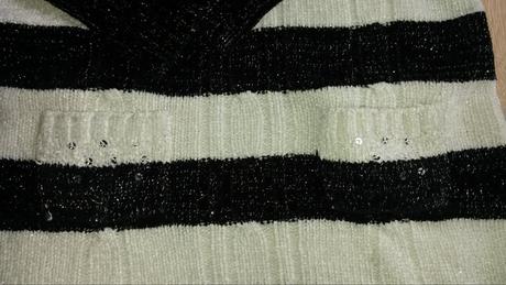 Pletené pruhované šaty vel. 116-122, 116