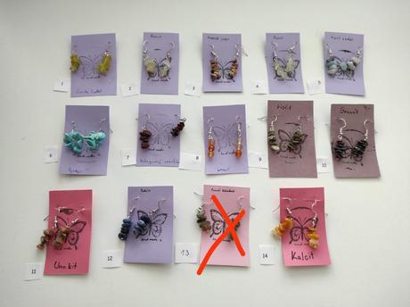 Náušnice s minerály,