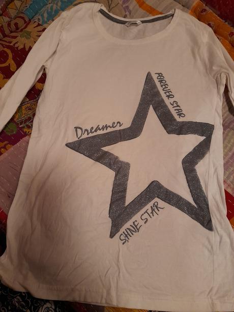 Bílé tričko s hvězdou 158/164 nenošené, pepco,164