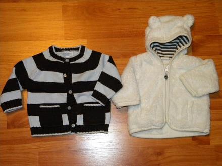 Chlupatkový kabátek zn.h & m a svetr zn.piper, h&m,56