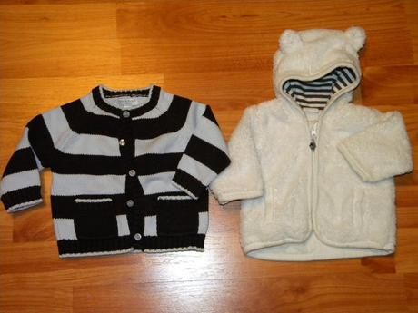 Chlupatkový kabátek zn.h & m a svetr zn.piper, h&m,56