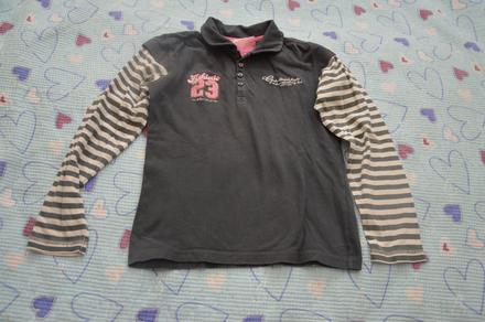 Bavlněné triko dl. rukáv s límečkem, 146