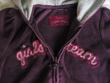 Semíšková mikina s kapucí, vínová barva, sergent major,116