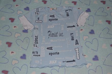 Modré tričko, vrstevný efekt, 110