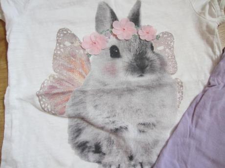 2x tričko s králičkem, h&m,110