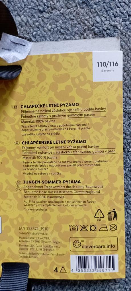 Komplet zn."disney" vel."110-116", disney,116