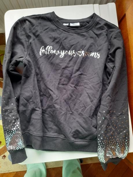 Mikina, triko černá se třpytem bpc, 140