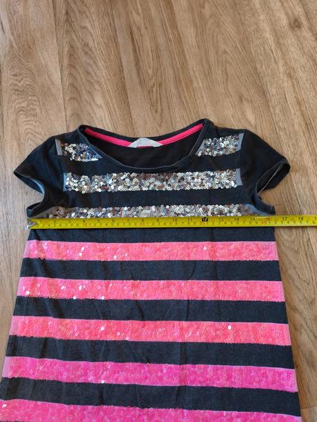 Dlouhé tričko s flitry 170 / xs-m, h&m,170