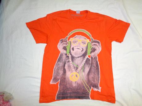 Super oranžové tričko s opičákem 152/158, 152