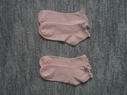 Dívčí růžové kotníčkové ponožky 2 páry, 35