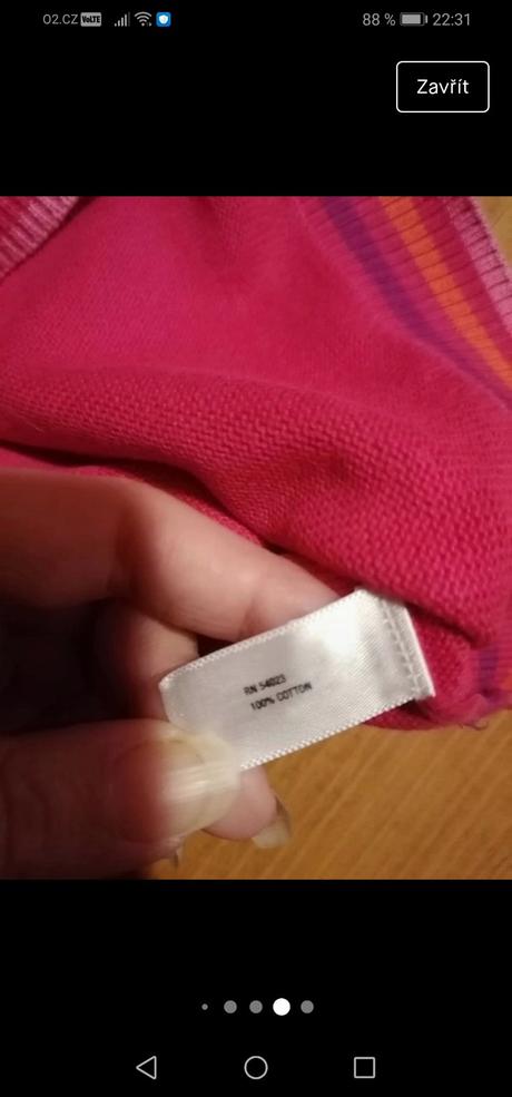 Dětský růžový svetřík, babygap, 92