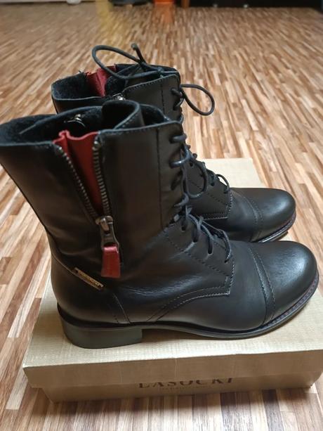 Kožené kotníkové boty kozačky, lasocki,38