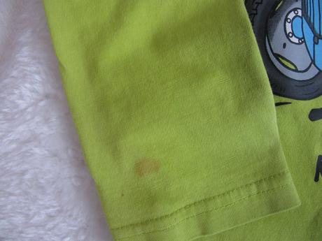 Žlutozelené bavlněné tričko s traktorem, c&a,128
