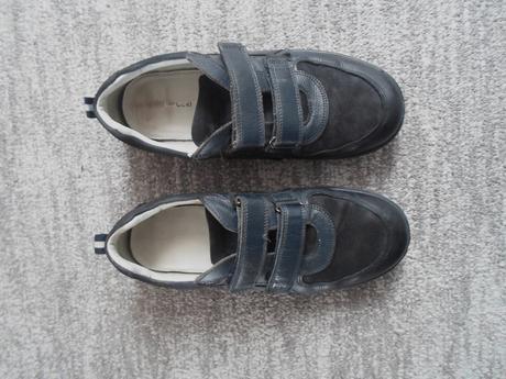 Modré boty polobotky kožené, lasocki,38