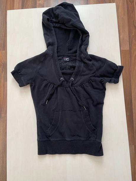 Mikina/klokanka s krátkým rukávem, vel xs, hm spo, h&m,xs