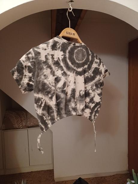 Batikované tričko croptop 146/152, h&m,152