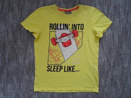 Žluté šedé chlapecké pyžamo letní, 146