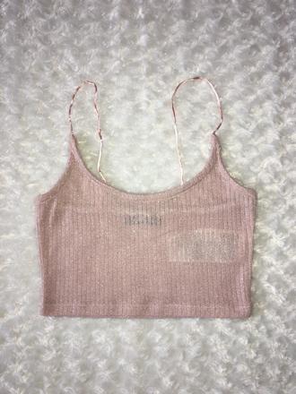 Růžový crop top fb sister, s
