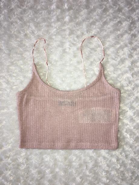 Růžový crop top fb sister, s
