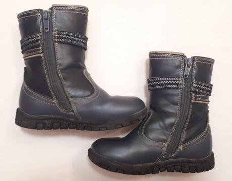 Dětské černé kožené kozačky, zn.protetika, vel.27, protetika,27