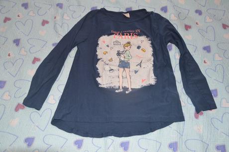 152 bavlněné triko dlouhý rukáv zara paris, zara,152